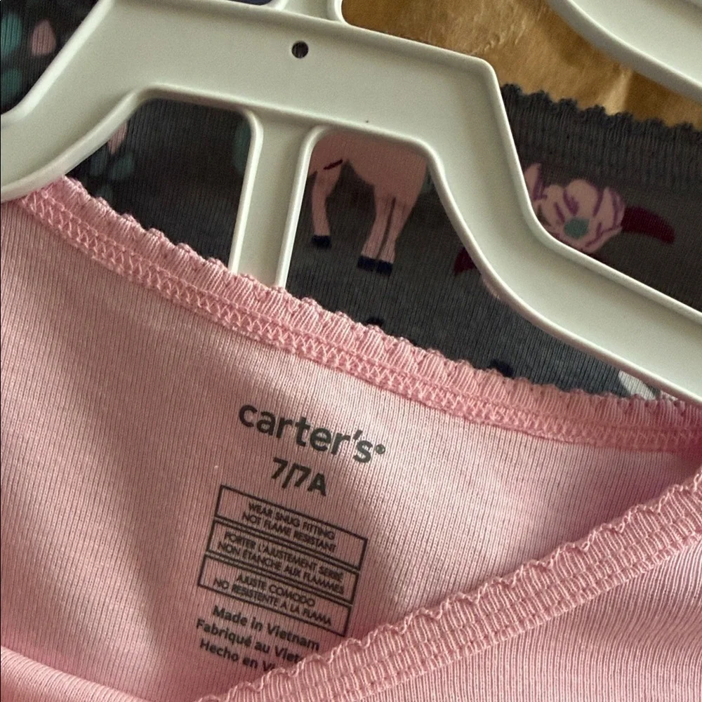 Carter's Pink and Gray Unicorn Pajama Set